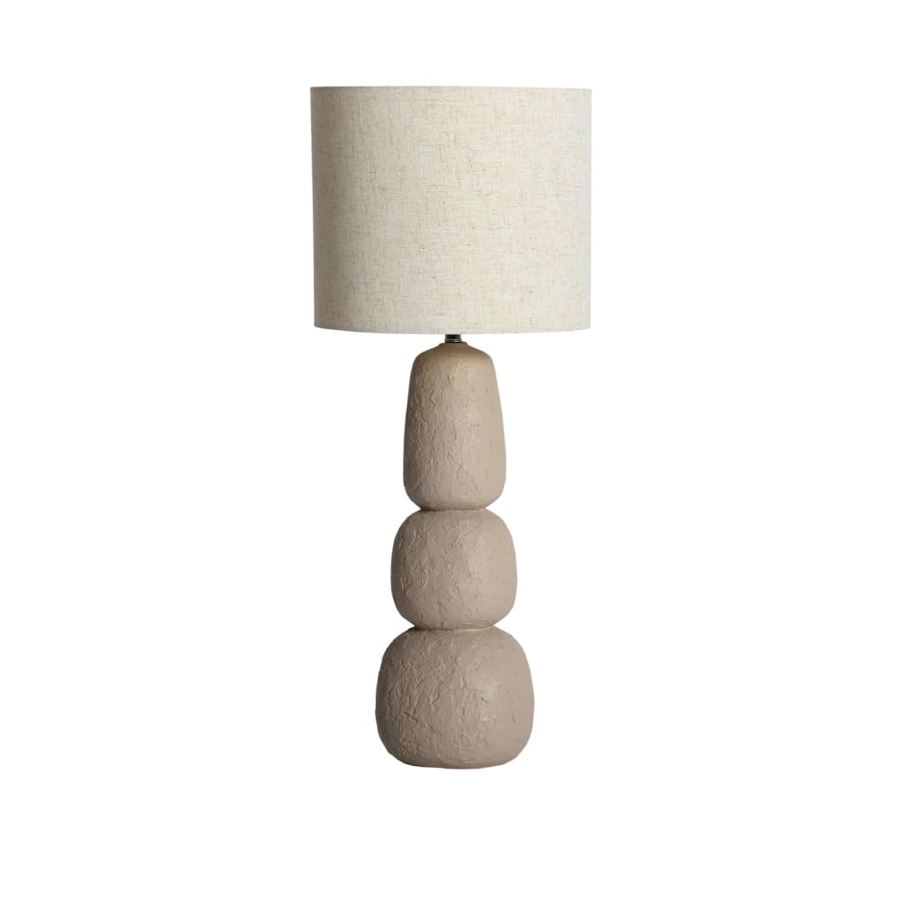 Lampe de salon en résine beige rugueux en 34x34x110 cm