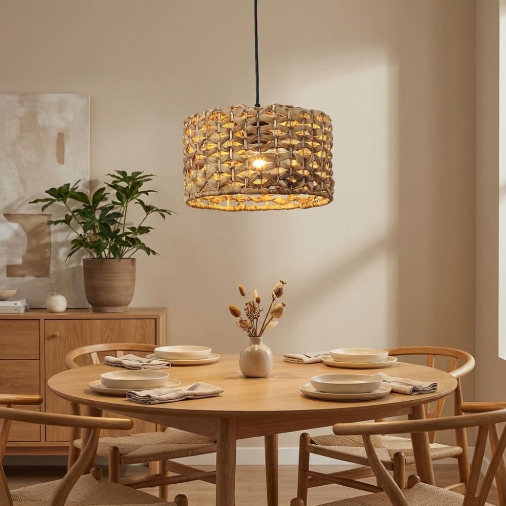 Suspension rustique en rotin algues marines Ø30 cm — vue 3