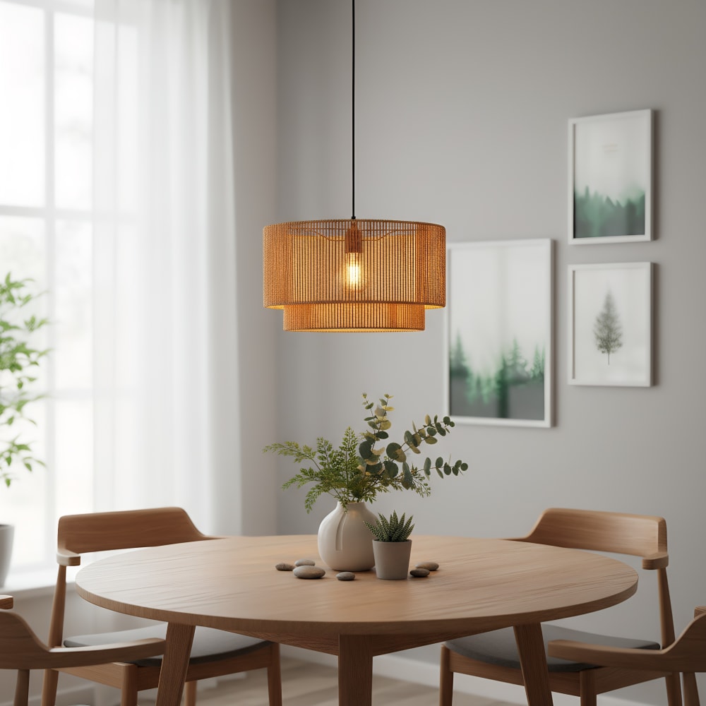 Suspension en papier tressé, E27 Ø45 cm — vue 3
