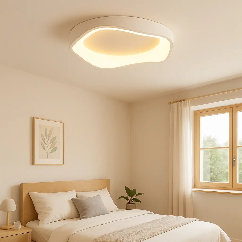 Plafonnier LED 36W CCT, métal blanc, style nordique Ø400 mm — vue 3