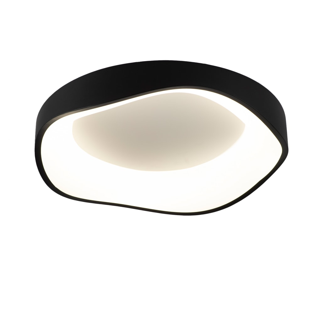 Plafonnier LED 36W CCT, métal noir, style nordique Ø400 mm