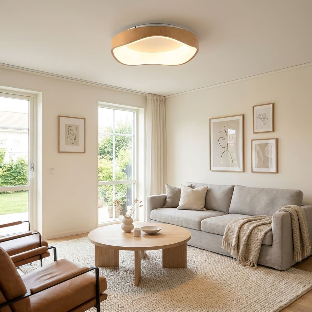 Deckenleuchte aus Metall in Holzoptik Ø40 cm 36W CCT nordisch -