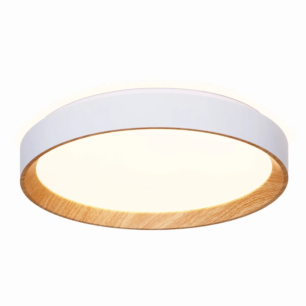 Plafonnier LED  30W CCT blanc effet bois Ø38 cm