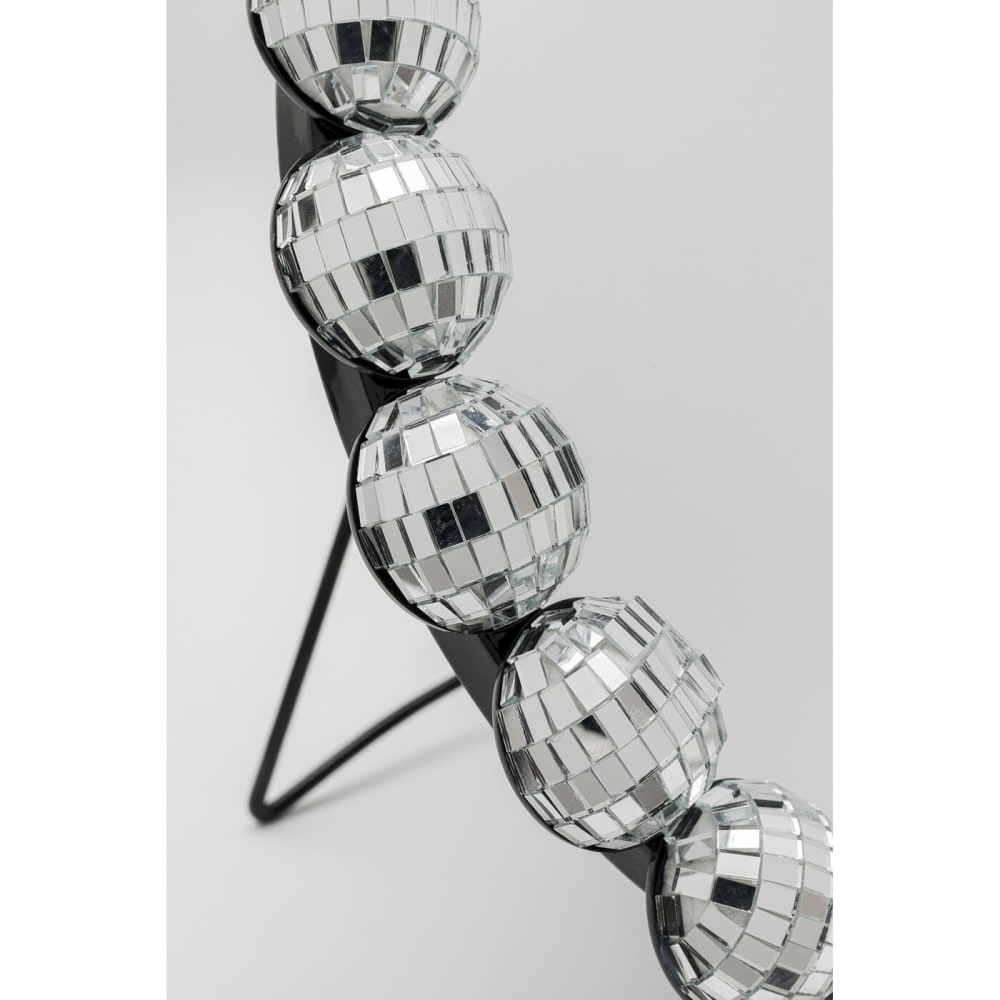 Tischspiegel mit Rahmen im Discokugel-Design, silber, D26cm -