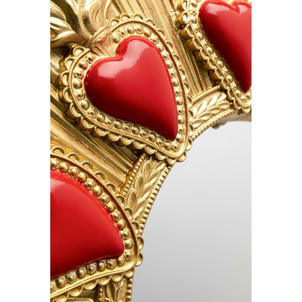 Spiegel mit Rahmen mit Herz-Motiv, gold, D39cm - Maisons Du Monde