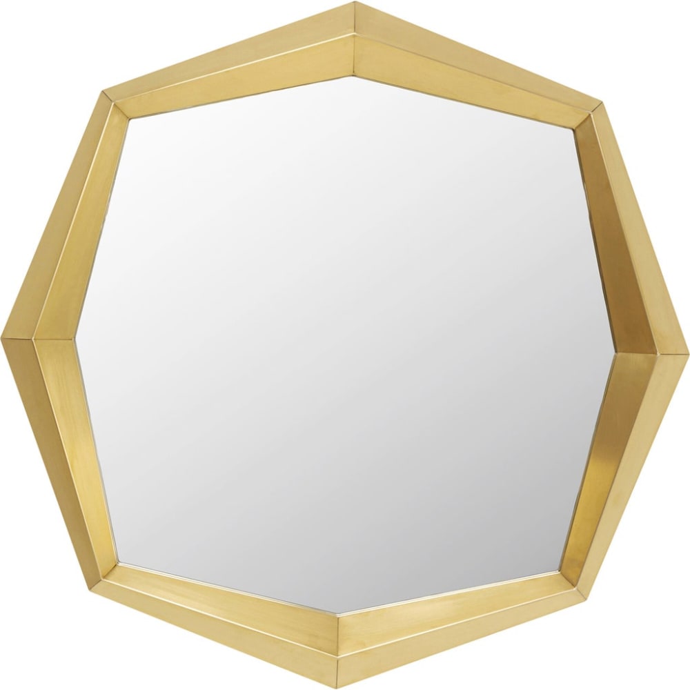 Kare Design Spiegel mit Rahmen aus Stahl, gold, 80x80cm style modern - Glas