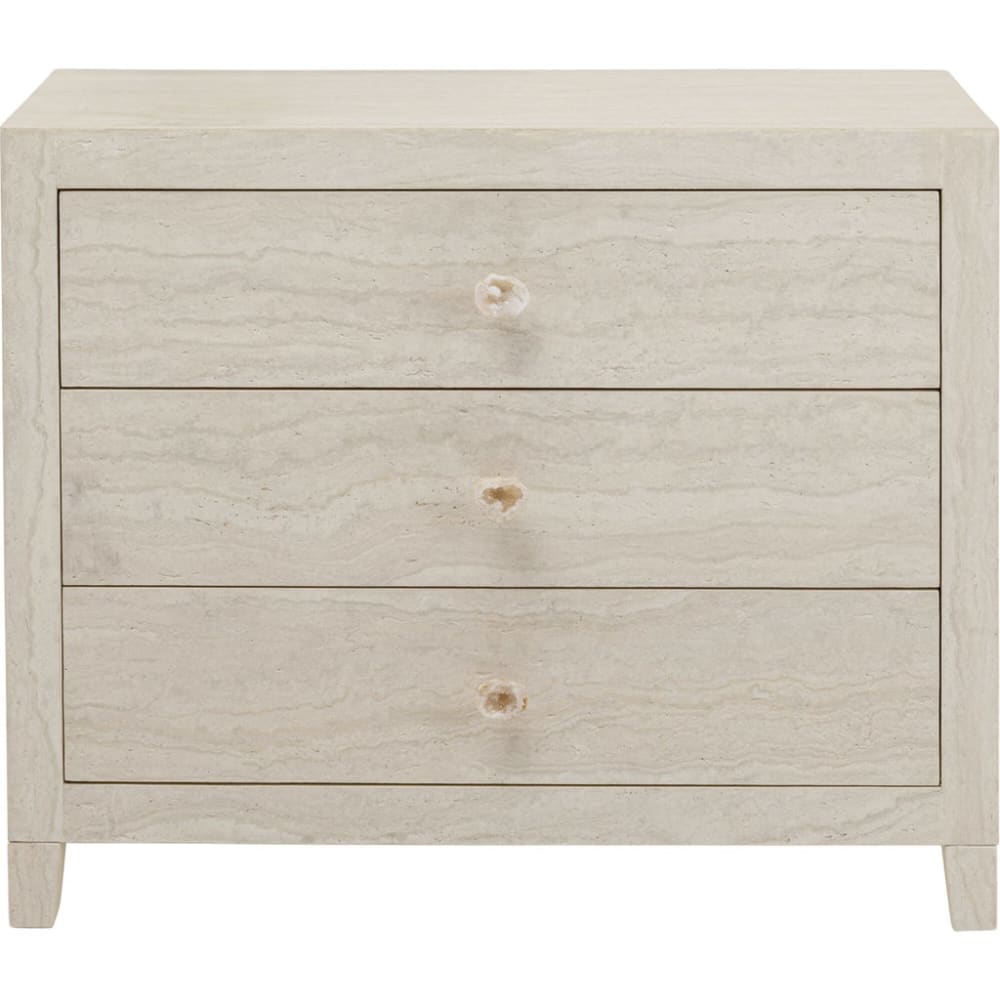 Kare Design Kommode mit 3 Schubladen in Travertinstein-Optik aus Holz, beige style modern - Holz