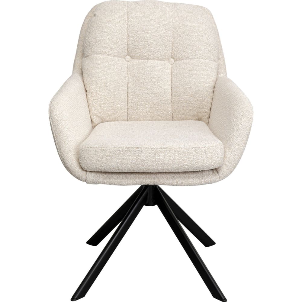 Kare Design Drehbarer Stuhl mit Stoffbezug und Armlehnen, beige style modern - Pes - Polyester