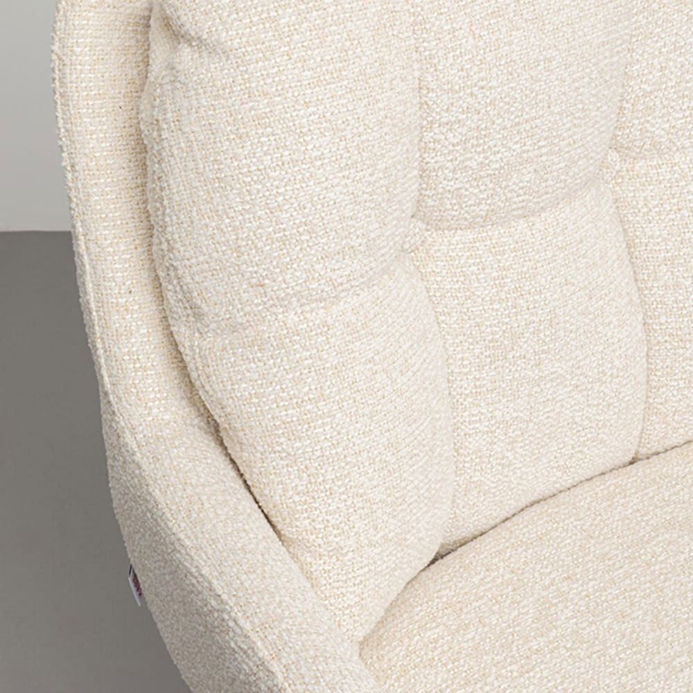 Drehbarer Stuhl mit Stoffbezug und Armlehnen, beige - Maisons Du