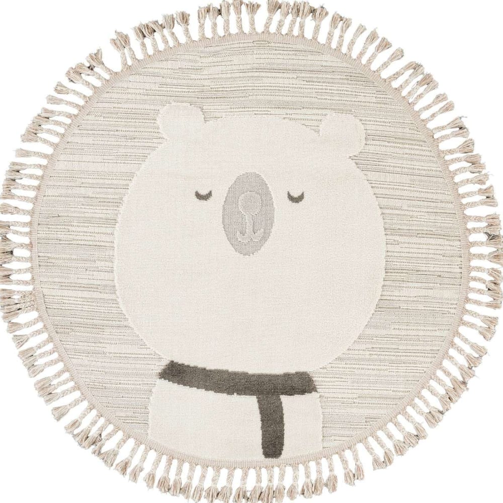 Kinderteppich mit Struktur weißer Bär 130x130 - Maisons Du Monde