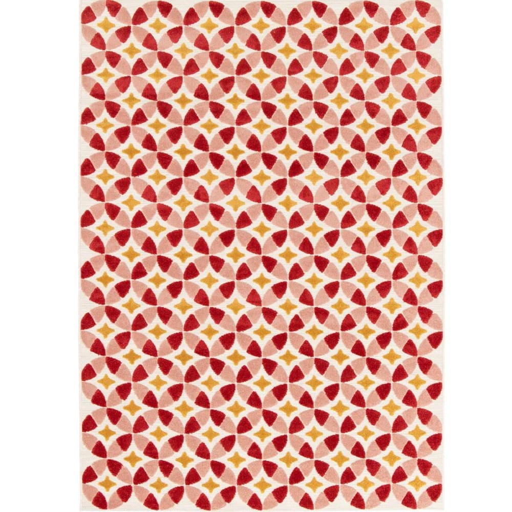 Moderner Kinderteppich mit Relief in Rot und Gelb 120x170 -