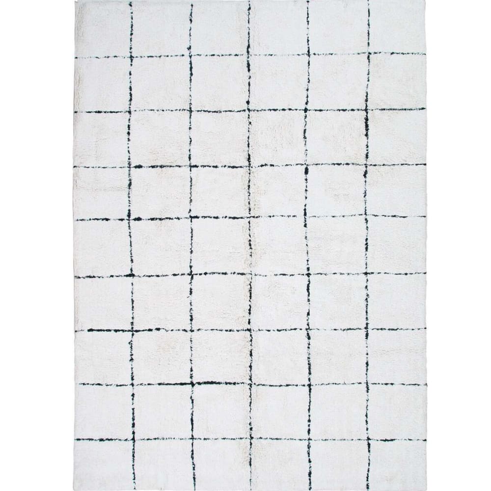 Tapis lavable berbère en coton blanc écru 80x200