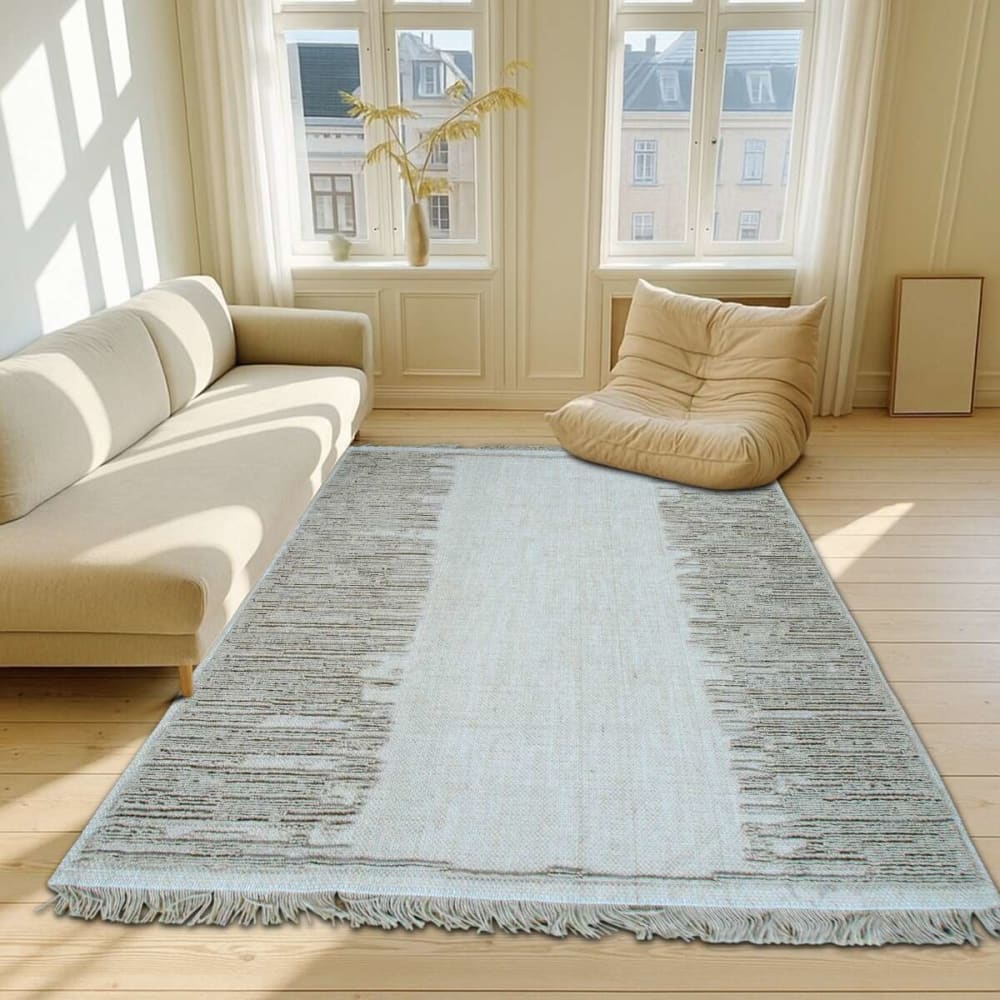 Tapis en jute naturel artisanal reliefs beige 160x230
