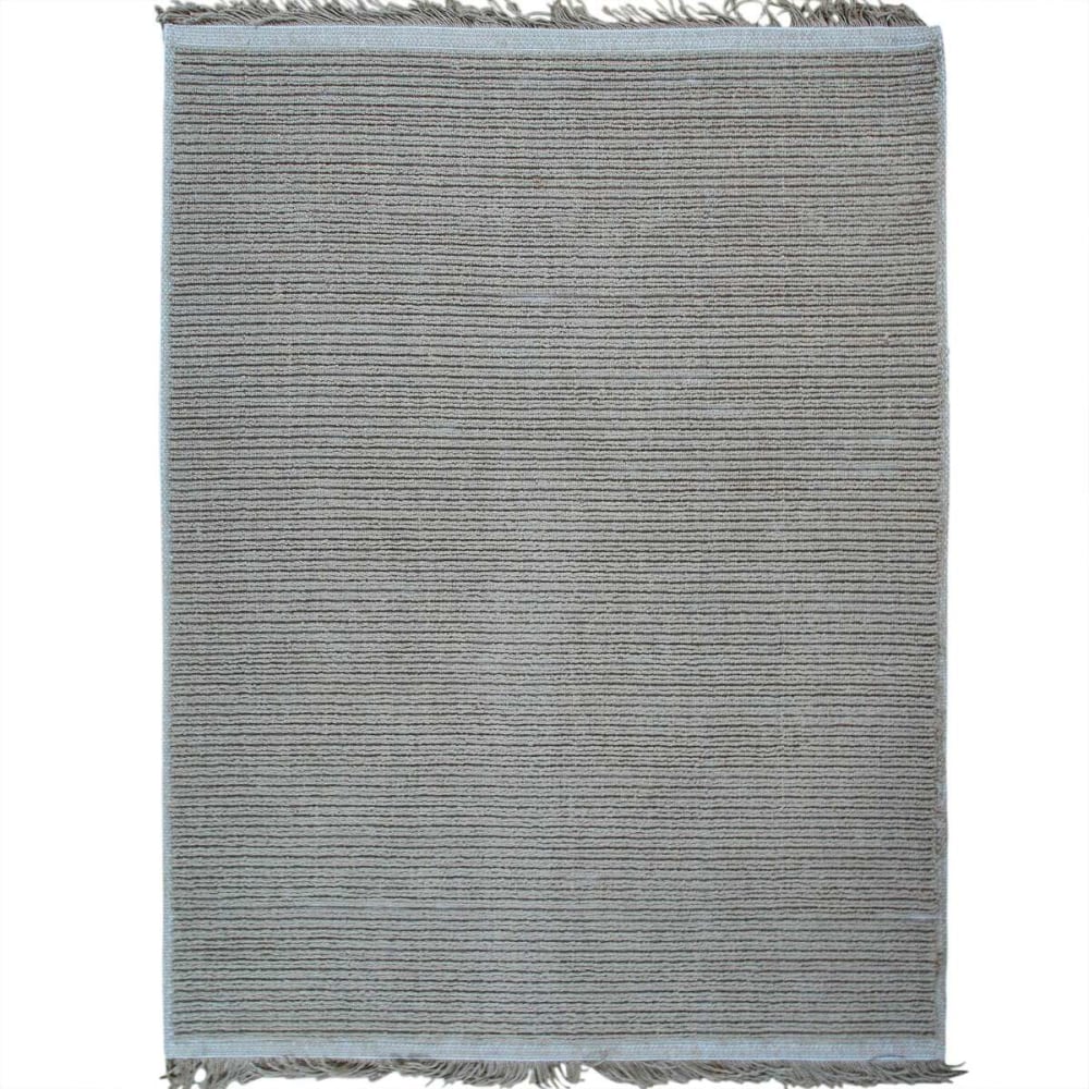 Tapis en jute naturel artisanal beige avec franges 120x160