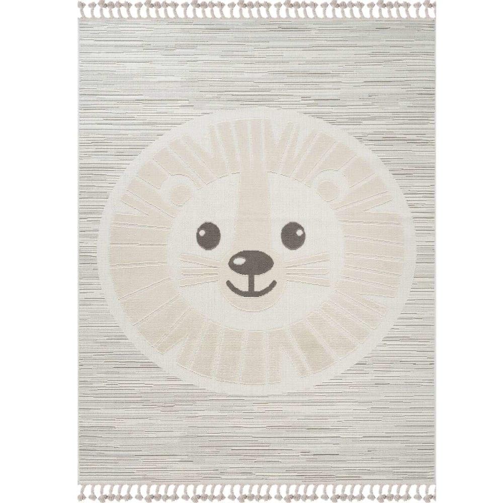 Kinderteppich strukturiert weißer Löwe 160x230 - Maisons Du Monde