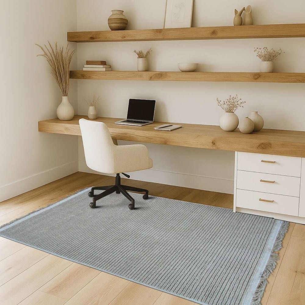 Tapis en jute naturel artisanal beige avec franges 160x230