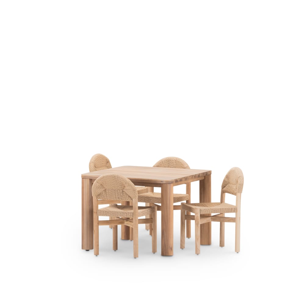 set de table 100x100cm - chaises