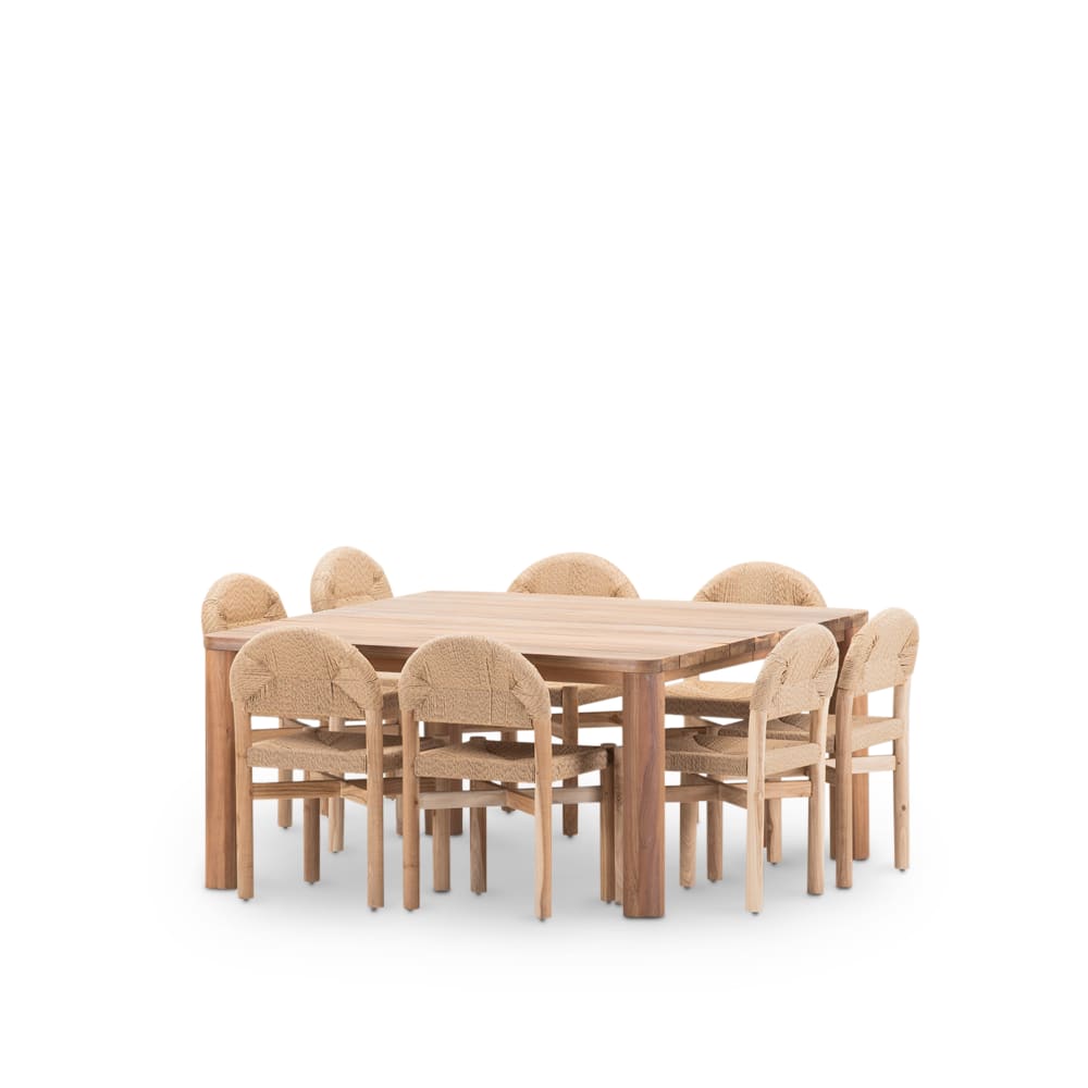 set de table 150x150cm - chaises