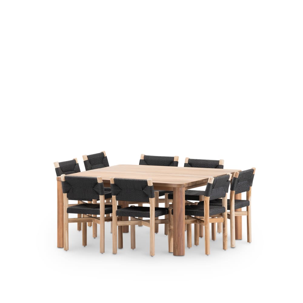set de table 150x150cm - chaises