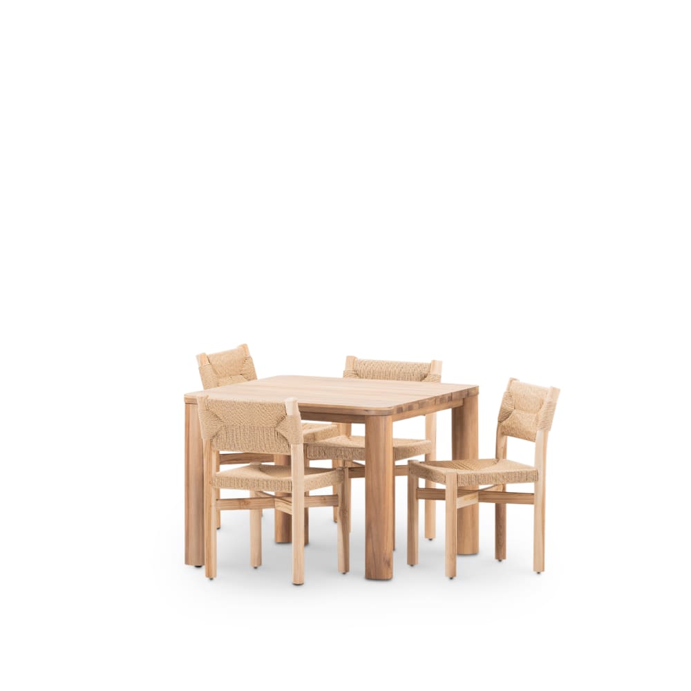 set de table 100x100cm - chaises