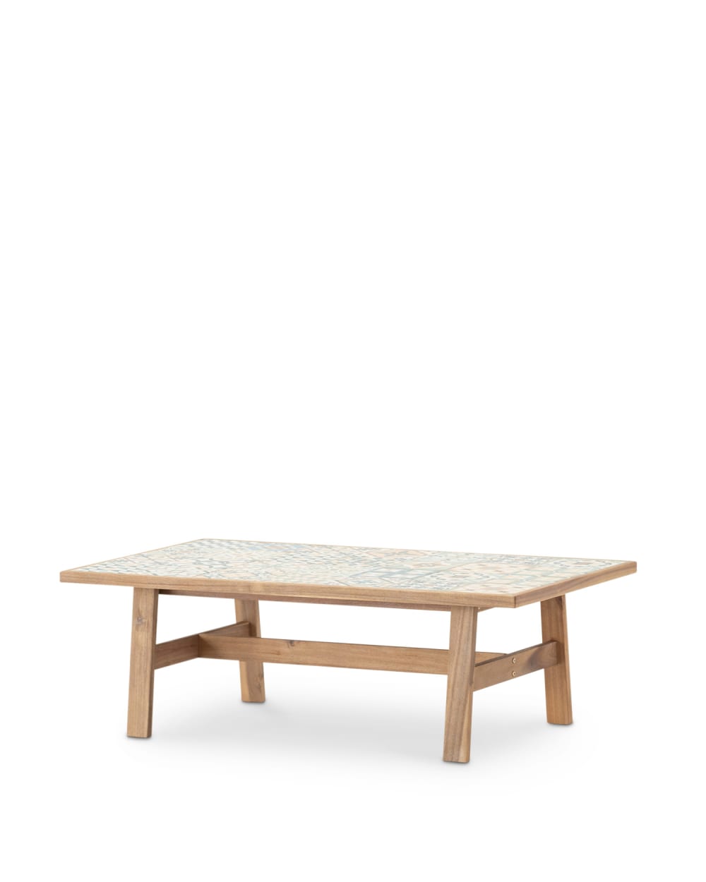 Table basse en bois et céramique 120 x 70 cm