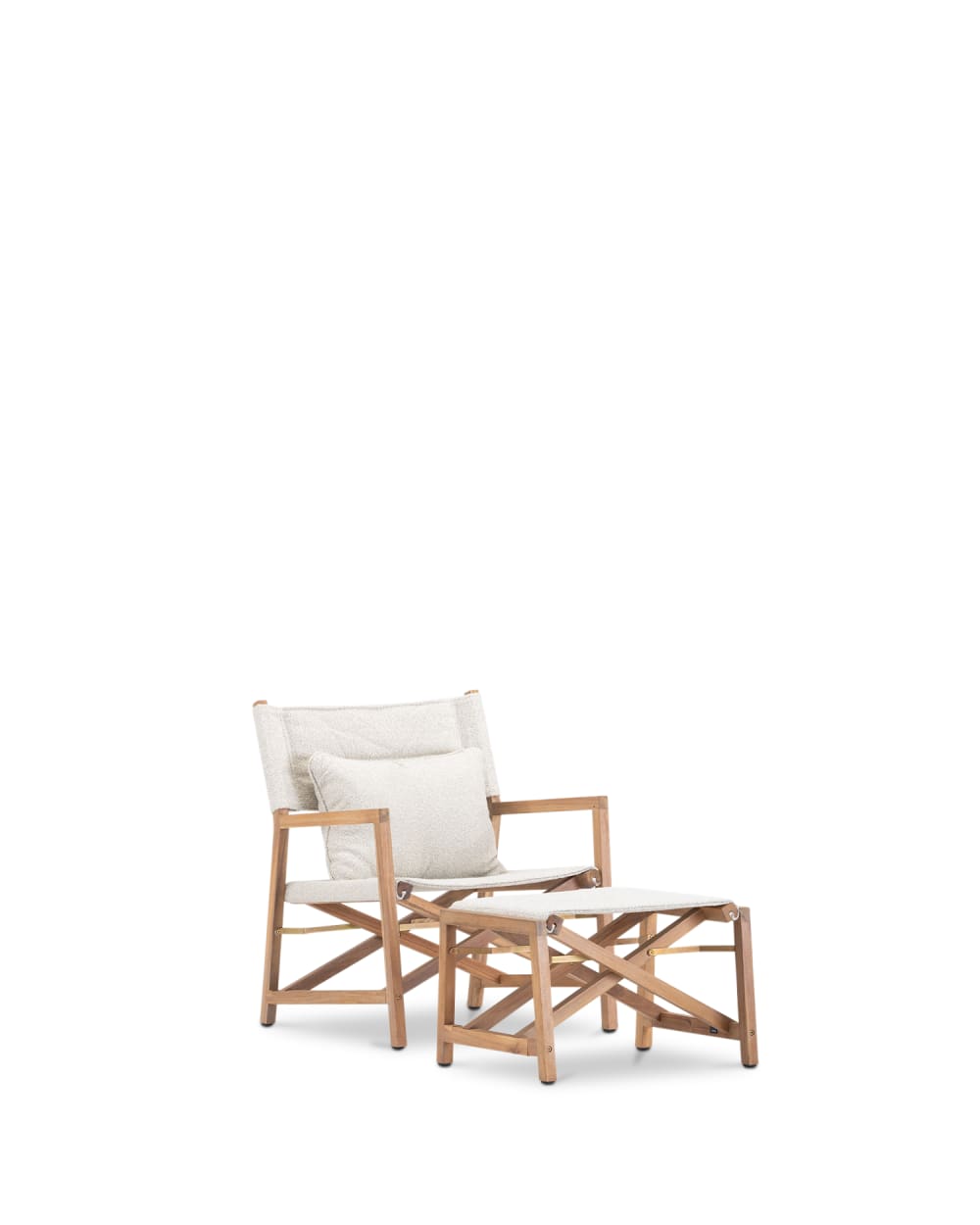 Fauteuil fauteuil club avec repose-pieds beige