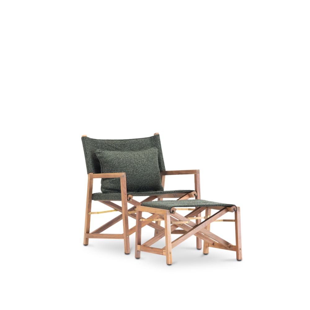 Fauteuil fauteuil club avec repose-pieds vert