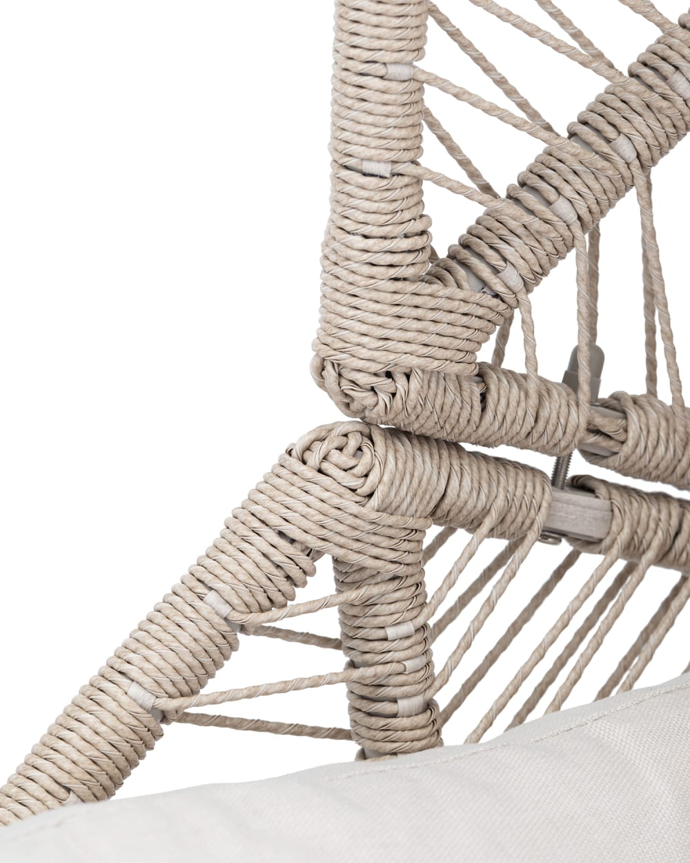 Garten-Hängesessel mit Stahlgestell und beigem Rattan - Maisons