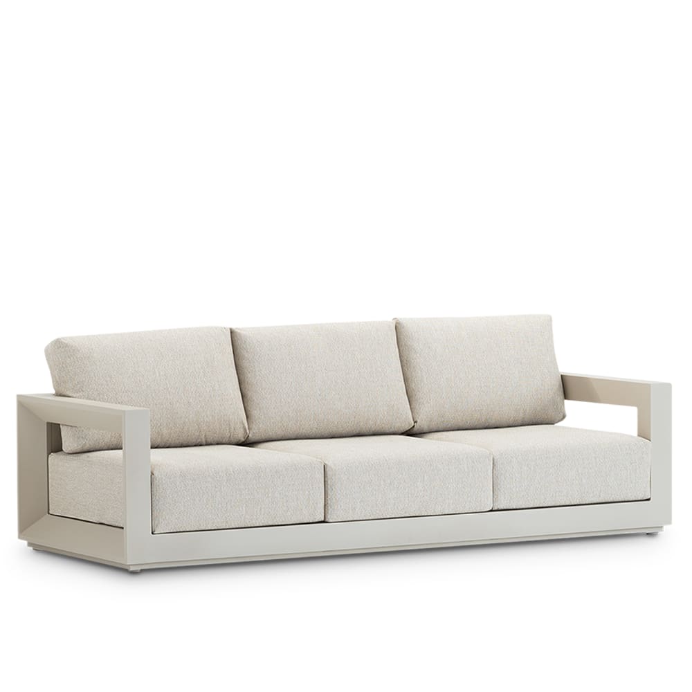 Canape 3 places aluminium beige