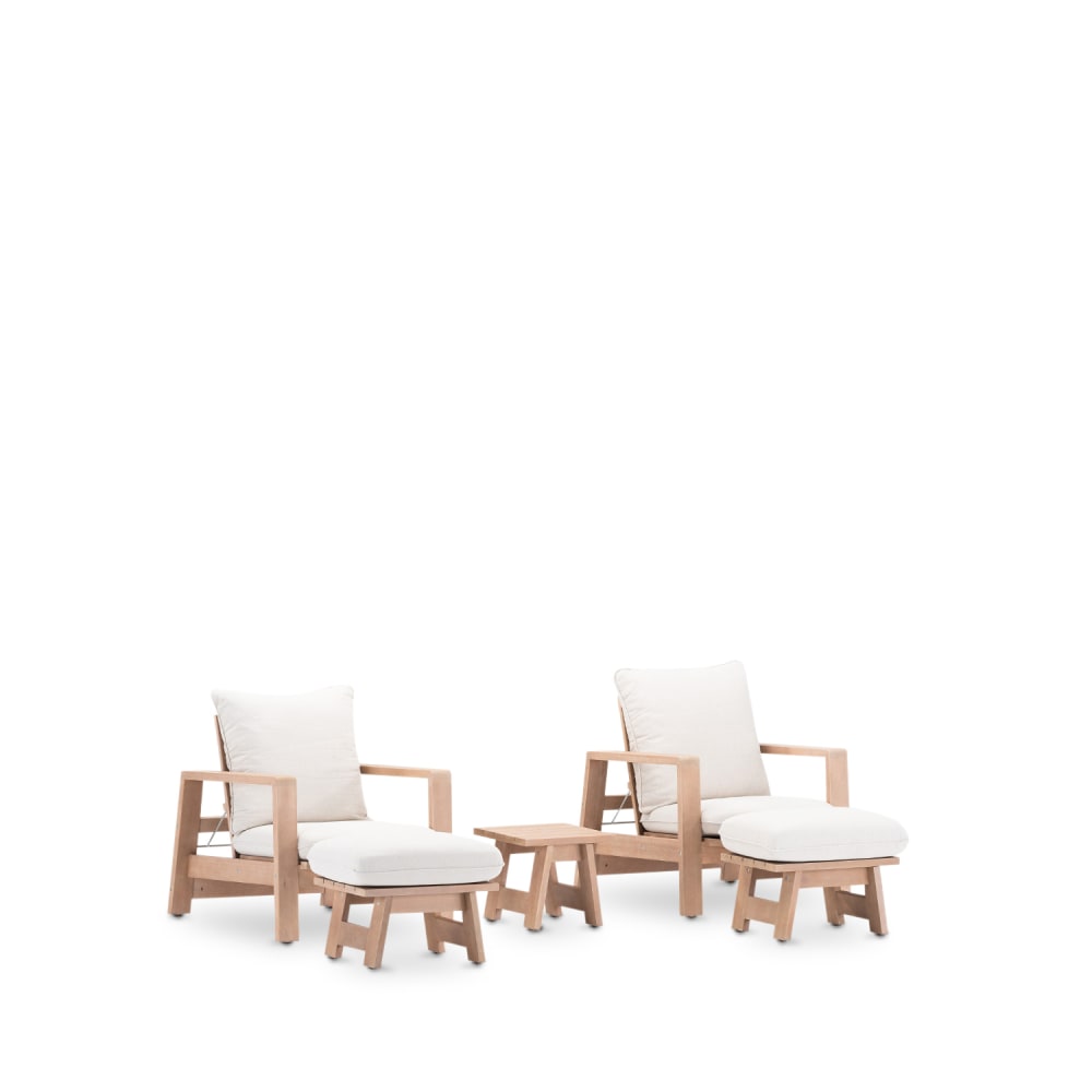 Ensemble de 2 fauteuils inclinables avec repose-pieds et table basse