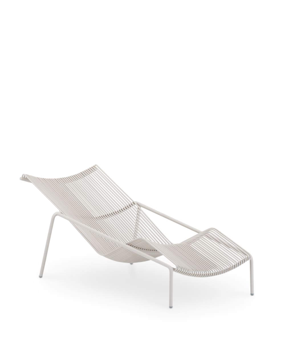 chaise longue beige aluminium