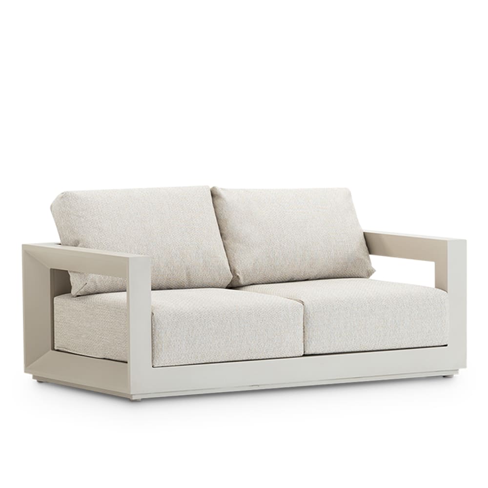 Canape 2 places aluminium beige