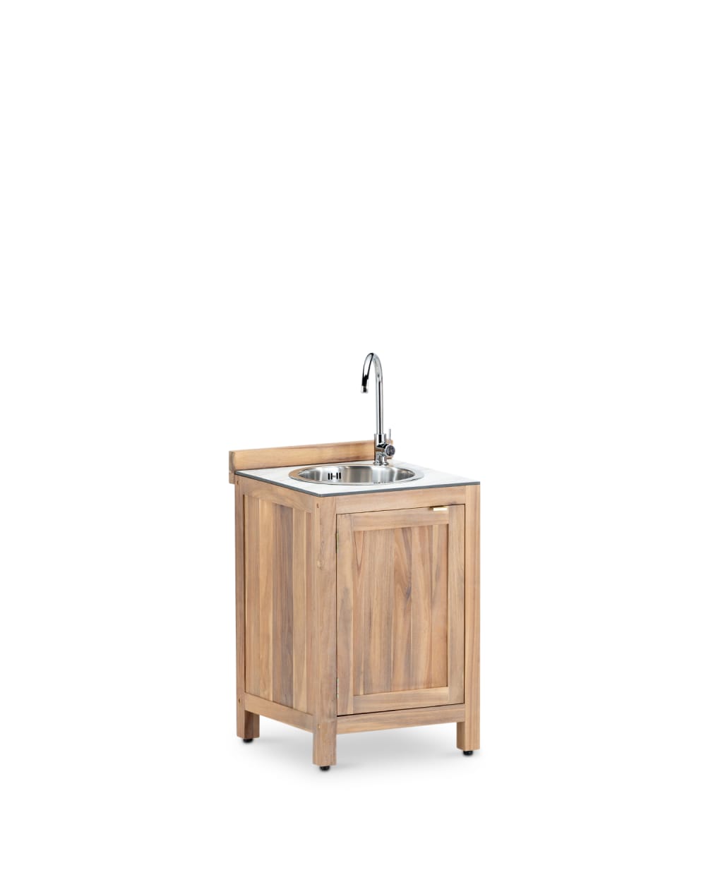 Defora Home Modul mit Spüle für Außenküche 60x60 Beige Braun Holz