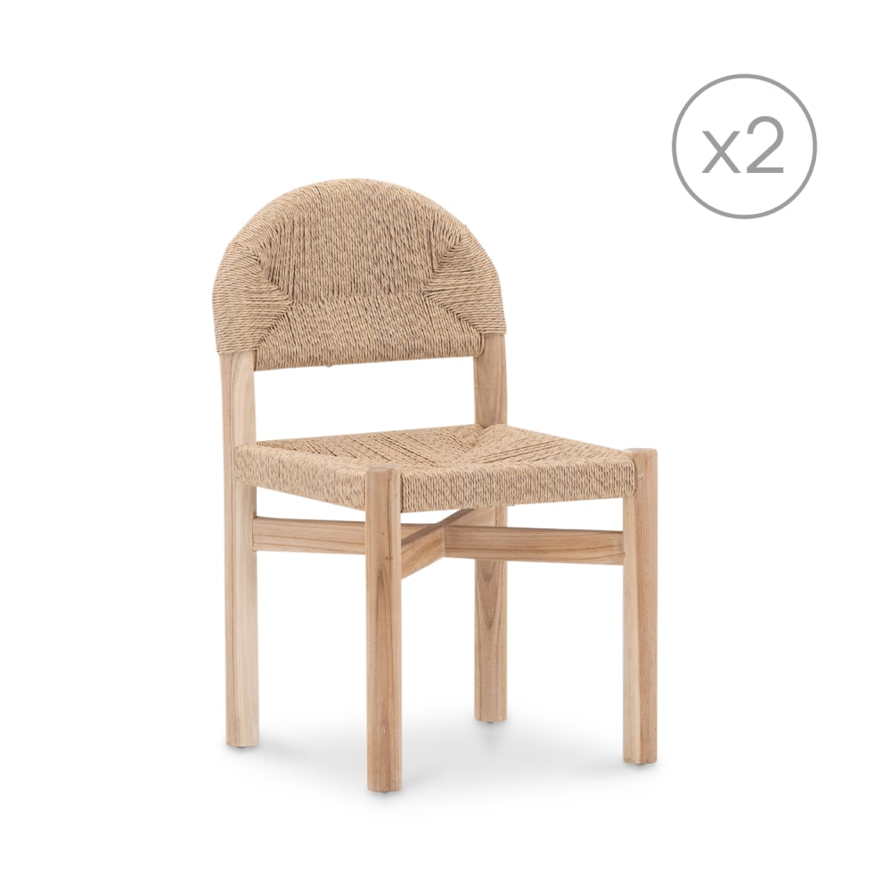 Lot de 2 chaises en bois