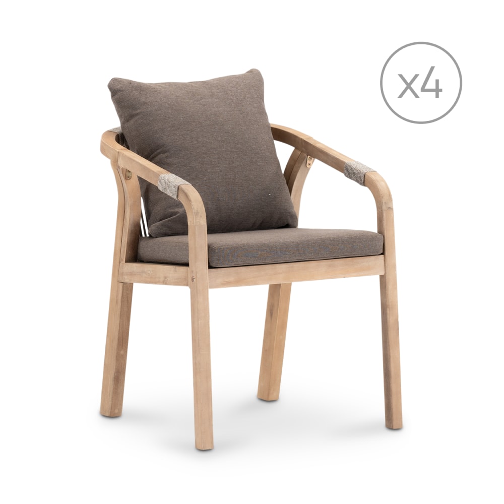 Lot de 4 chaises en bois