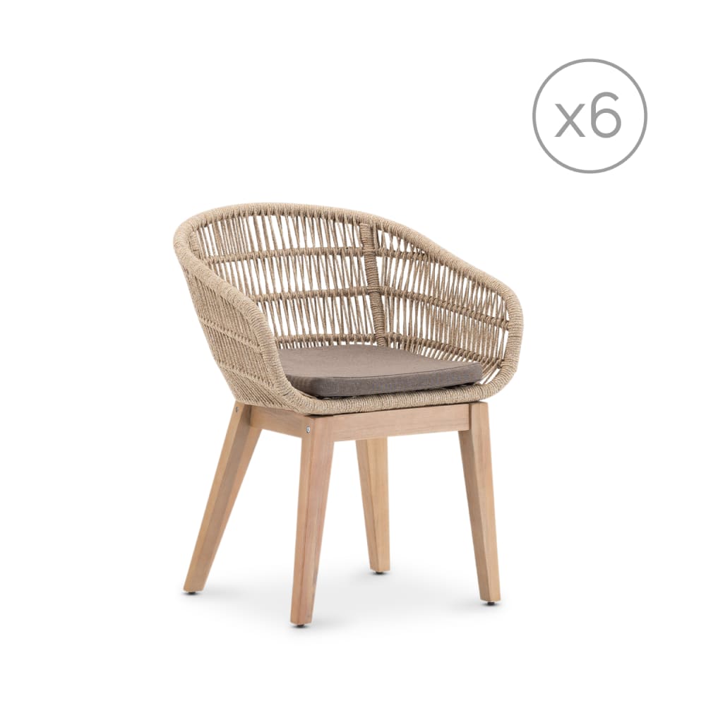 Lot de 6 chaises en bois