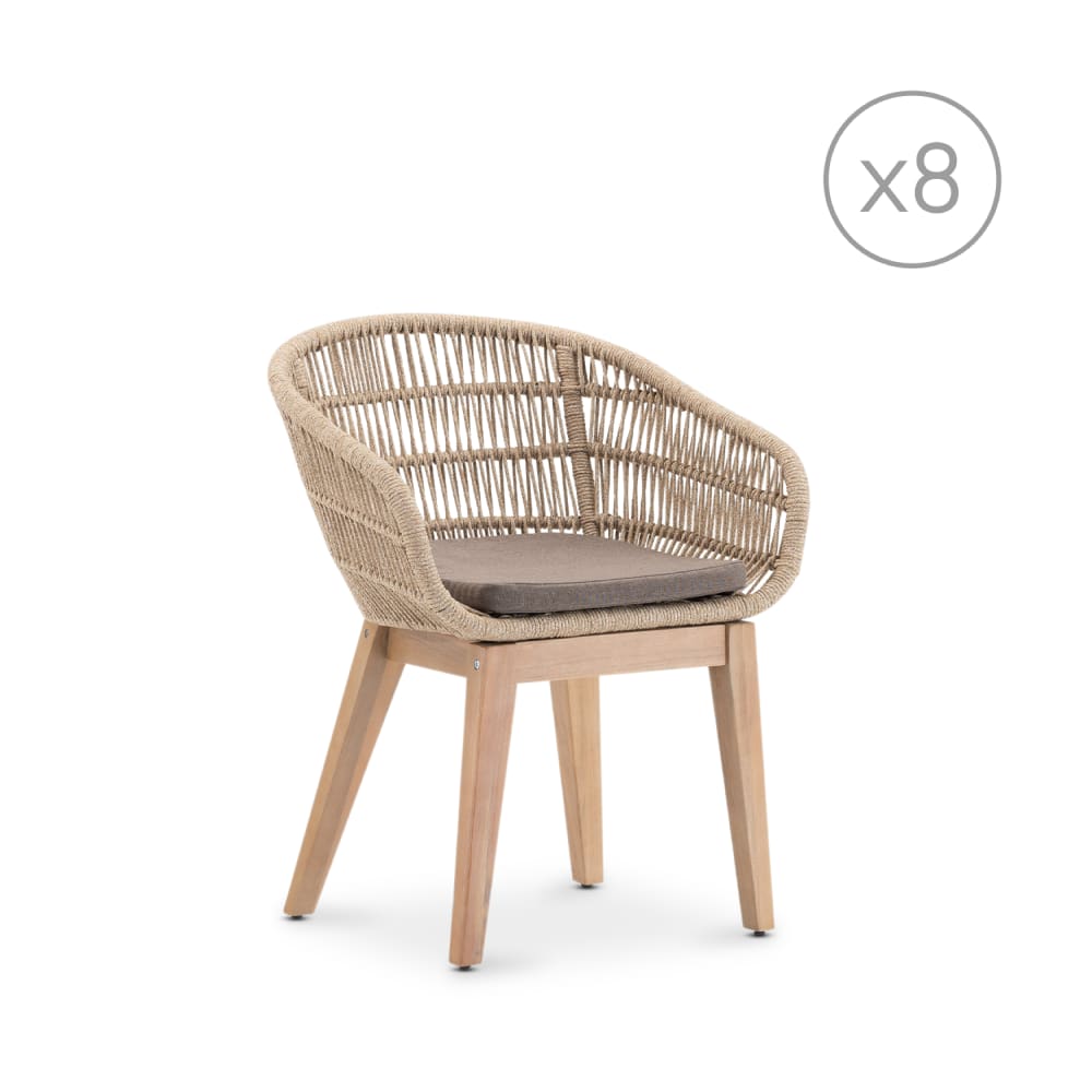Lot de 8 chaises en bois