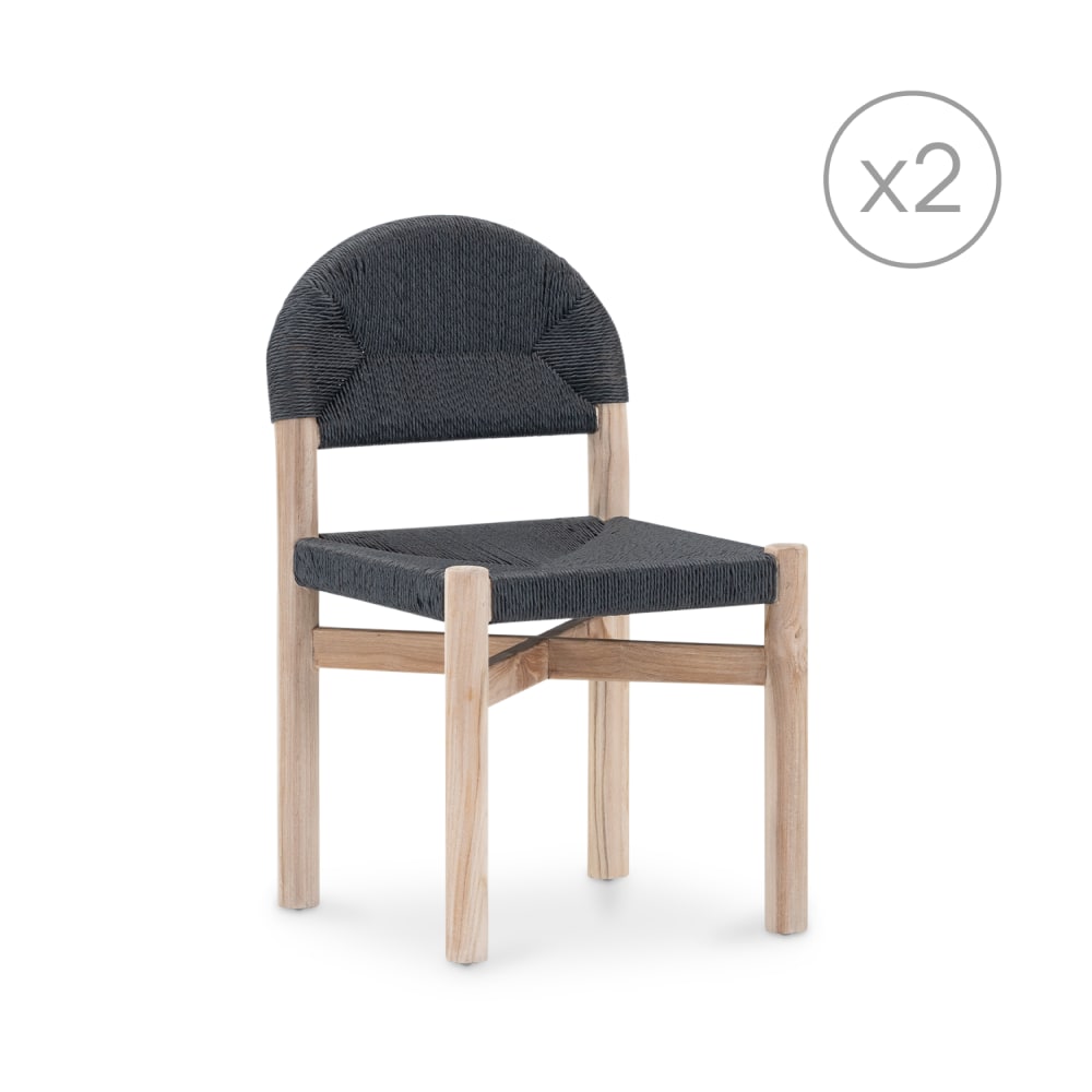 Lot de 2 chaises en bois