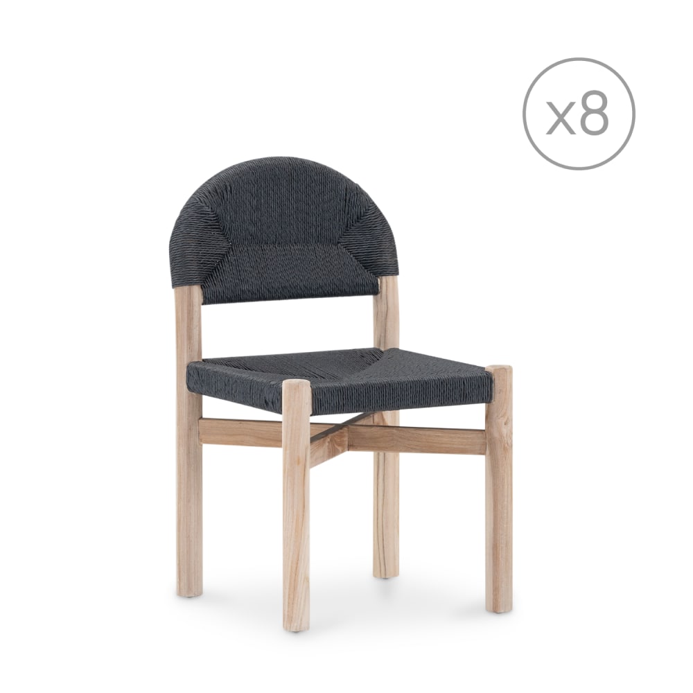 Lot de 8 chaises en bois - teck