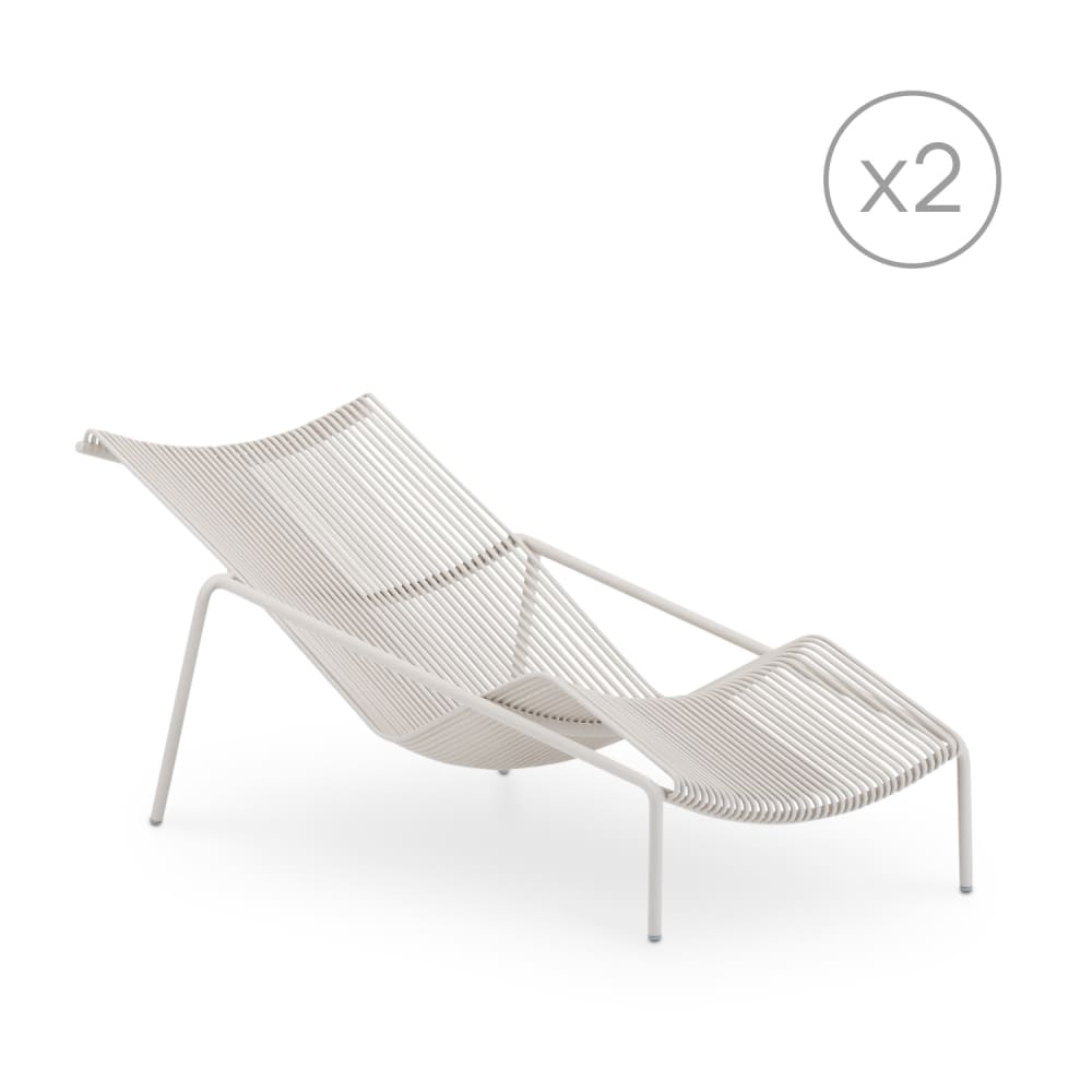 Lot de 2 chaises longues