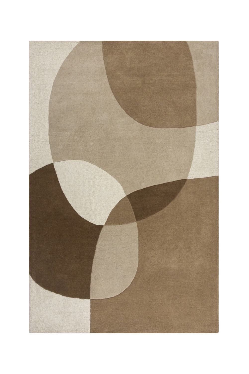Tapis en laine marron et beige 160x230cm