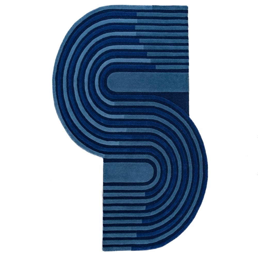 Tapis en laine bleue 200x290cm