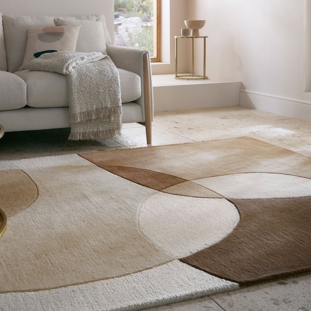 Tapis en laine marron et beige 120x170cm — vue 3