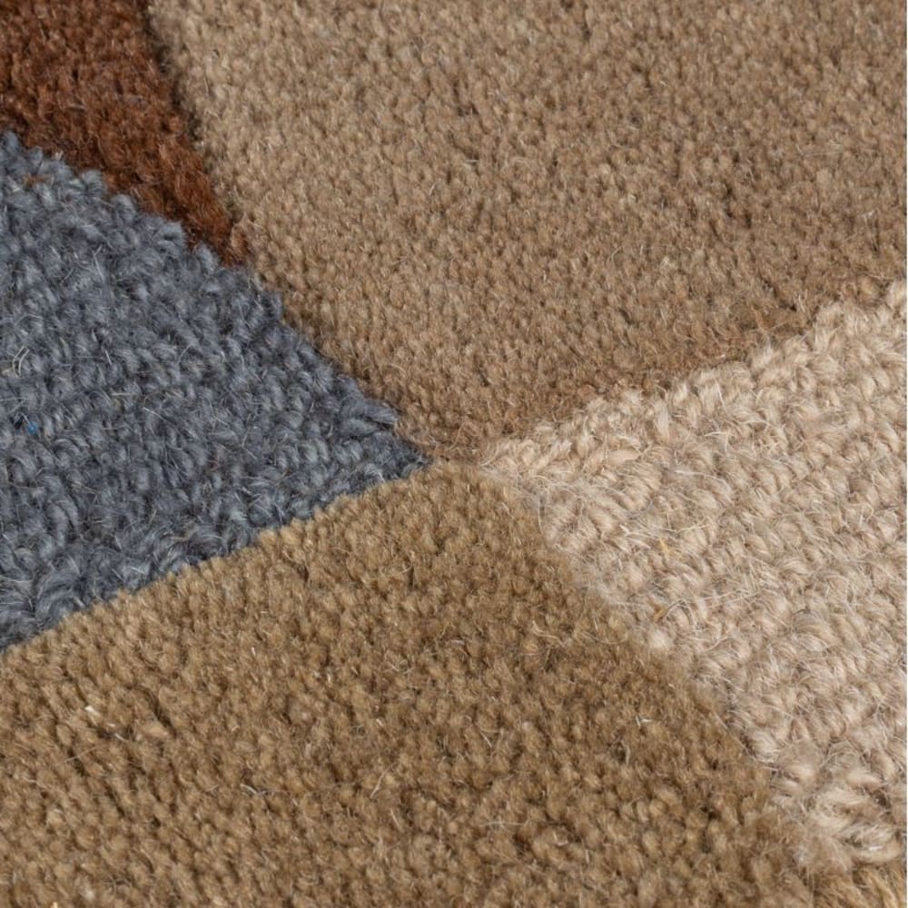 Tapis en laine de couloir grise, beige et marron 80x230cm — vue 3