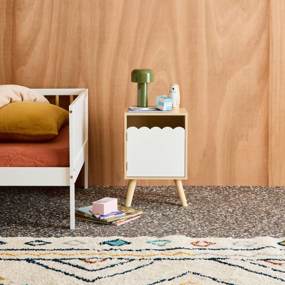 Kinder-Nachttisch mit 1 Tür und Holzdekor weiß - Maisons Du Monde