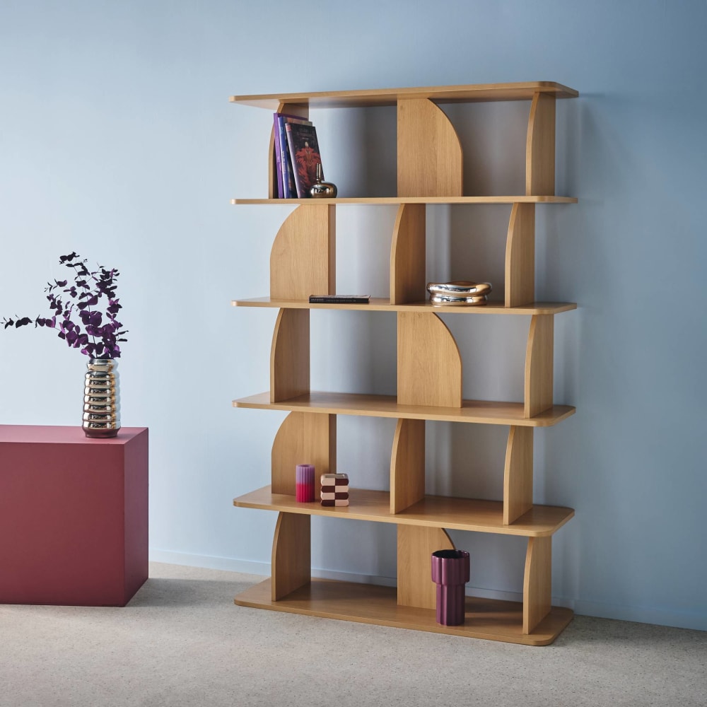 Regal, Bücherregal Holzdekor Eiche 5 Ebenen - Maisons Du Monde