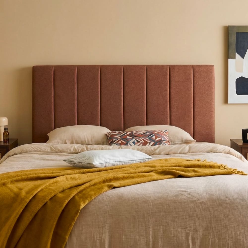 sweeek Kopfteil mit Stoffbezug camel style modern Braun Pes - Polyester