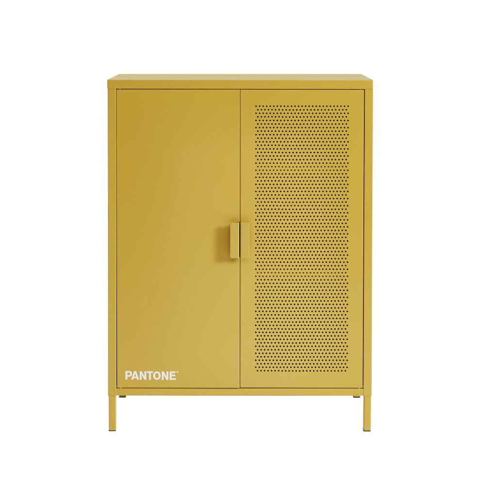 Buffet métal jaune moutarde 2 portes 75cm