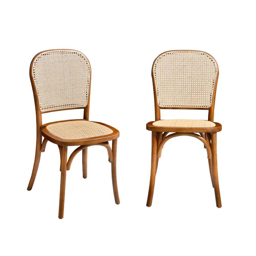 Chaise en bois effet - noyer