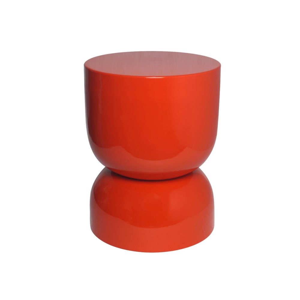 Table d'appoint en métal, bout de canapé effet glossy orange D32
